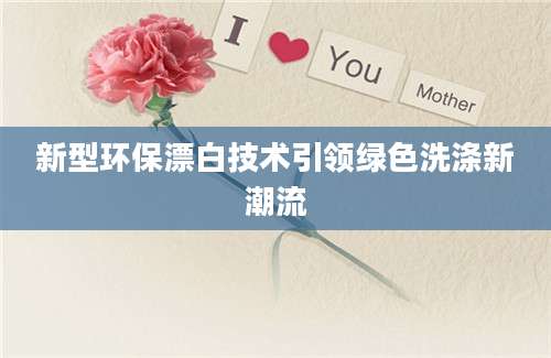 新型环保漂白技术引领绿色洗涤新潮流