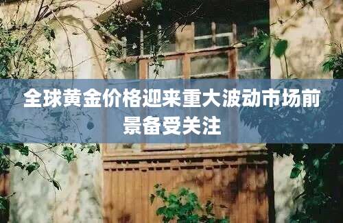 全球黄金价格迎来重大波动市场前景备受关注