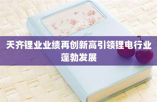 天齐锂业业绩再创新高引领锂电行业蓬勃发展