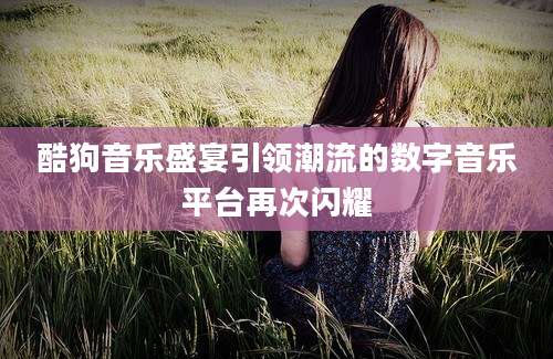 酷狗音乐盛宴引领潮流的数字音乐平台再次闪耀