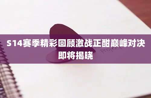 S14赛季精彩回顾激战正酣巅峰对决即将揭晓