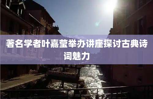 著名学者叶嘉莹举办讲座探讨古典诗词魅力