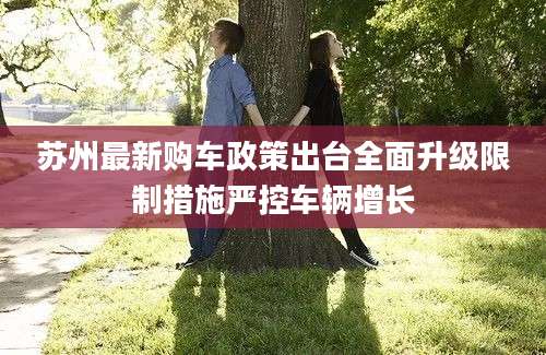 苏州最新购车政策出台全面升级限制措施严控车辆增长