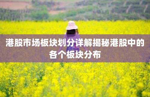 港股市场板块划分详解揭秘港股中的各个板块分布