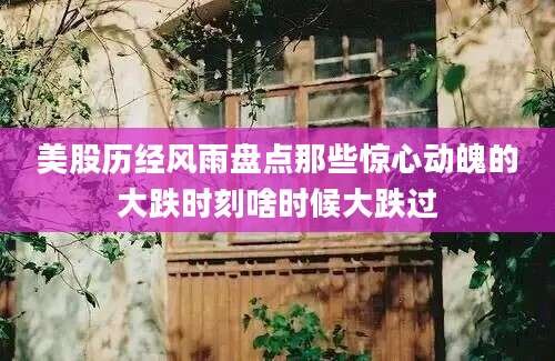 美股历经风雨盘点那些惊心动魄的大跌时刻啥时候大跌过
