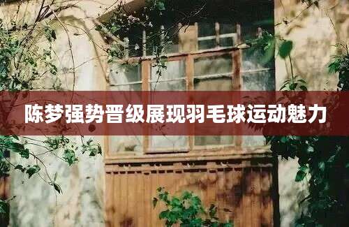 陈梦强势晋级展现羽毛球运动魅力