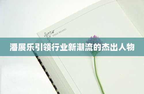 潘展乐引领行业新潮流的杰出人物